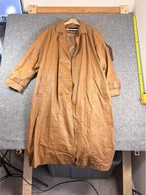 Vintage 90s Leather Trench Coat Phase 2 men's XL Duster Jacket
